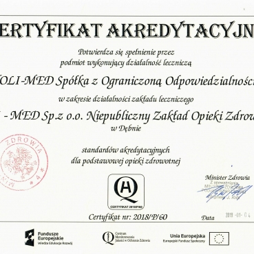 Certyfikat Akredytacyjny